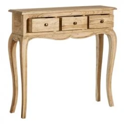 Altobuy Consoles Et Drapiers Console 3 Tiroirs Bois Exotique Naturel