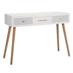 Altobuy Consoles Et Drapiers Console 3 Tiroirs Bois Massif Et Mdf Décor Doré