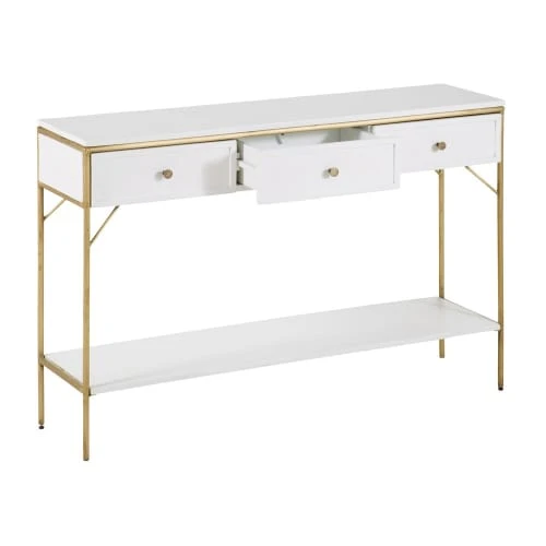 Maisons Du Monde Consoles Et Drapiers Console 3 Tiroirs En Acacia Massif Blanc 5 Maisons Du Monde Consoles Et Drapiers Console 3 Tiroirs En Acacia Massif Blanc – Image 3