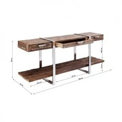 Kare Design Consoles Et Drapiers Console 3 Tiroirs En Bois Massif Recyclé Et Acier Chromé -Marquee Magasin console 3 tiroirs en bois massif recycle et acier chrome 3