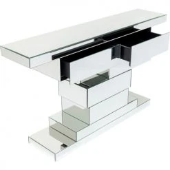 Kare Design Consoles Et Drapiers Console 3 Tiroirs En Verre Miroir -Marquee Magasin console 3 tiroirs en verre miroir 2