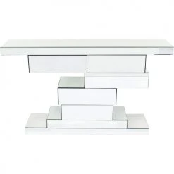 Kare Design Consoles Et Drapiers Console 3 Tiroirs En Verre Miroir