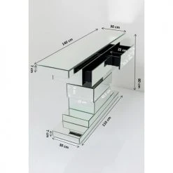 Kare Design Consoles Et Drapiers Console 3 Tiroirs En Verre Miroir -Marquee Magasin console 3 tiroirs en verre miroir 4