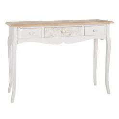 Altobuy Consoles Et Drapiers Console 3 Tiroirs Motif Floral Bois Massif Et Mdf