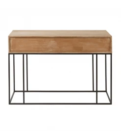 Calicosy Consoles Et Drapiers Console 3 Tiroirs Rotin Tisse Bois De Manguier Naturel -Marquee Magasin console 3 tiroirs rotin tisse bois de manguier naturel 3