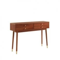 Drawer Consoles Et Drapiers Console 4 Tiroirs En Bois L120cm Bois Foncé -Marquee Magasin console 4 tiroirs en bois l120cm bois fonce 2