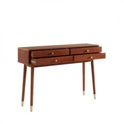 Drawer Consoles Et Drapiers Console 4 Tiroirs En Bois L120cm Bois Foncé -Marquee Magasin console 4 tiroirs en bois l120cm bois fonce 3