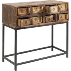 Kare Design Consoles Et Drapiers Console 8 Tiroirs En Bois Recyclé Et Acier -Marquee Magasin console 8 tiroirs en bois recycle et acier 2