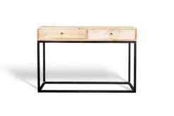 PIB Consoles Et Drapiers Console à 2 Tiroirs En Bois Beige