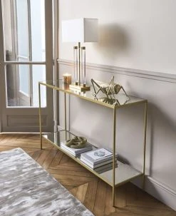 Maisons Du Monde Consoles Et Drapiers Console Avec Plateaux Miroirs Et Métal Coloris Laiton -Marquee Magasin console avec plateaux miroirs et metal coloris laiton 1000 4 8 187378 6