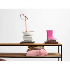 Custom Form Consoles Et Drapiers Console Banc 2 Plateaux Chêne Pied Métal Noir L180cm H50cm -Marquee Magasin console banc 2 plateaux chene pied metal noir l180cm h50cm 4