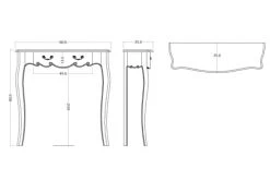 Hellin Consoles Et Drapiers Console Baroque En Bois Blanc L80 -Marquee Magasin console baroque en bois blanc l80 2