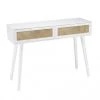 MACABANE Consoles Et Drapiers Console Blanche 2 Tiroirs Cannage Naturel -Marquee Magasin console blanche 2 tiroirs cannage naturel