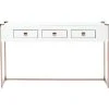Kare Design Consoles Et Drapiers Console Blanche 3 Tiroirs En Verre Et Acier Or Rose 1 Kare Design Consoles Et Drapiers Console Blanche 3 Tiroirs En Verre Et Acier Or Rose -Marquee Magasin console blanche 3 tiroirs en verre et acier or rose