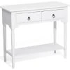 Beliani Consoles Et Drapiers Console Blanche Avec 2 Tiroirs