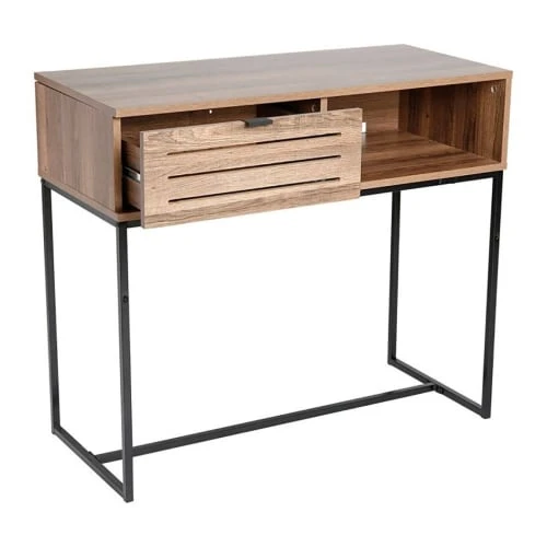 Jardideco Consoles Et Drapiers Console Bois 1 Tiroir Pieds Métal 4 Jardideco Consoles Et Drapiers Console Bois 1 Tiroir Pieds Métal – Image 2