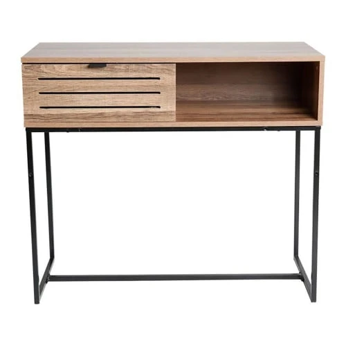 Jardideco Consoles Et Drapiers Console Bois 1 Tiroir Pieds Métal 5 Jardideco Consoles Et Drapiers Console Bois 1 Tiroir Pieds Métal – Image 3