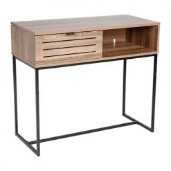 Jardideco Consoles Et Drapiers Console Bois 1 Tiroir Pieds Métal