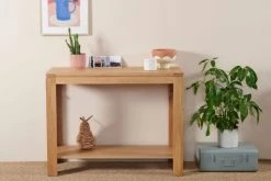 Hellin Consoles Et Drapiers Console Bois Chêne Clair Massif -Marquee Magasin console bois chene clair massif 2