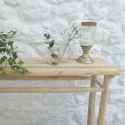 Casatera Consoles Et Drapiers Console Bois De Teck Jonc De Mer Bois Clair -Marquee Magasin console bois de teck jonc de mer bois clair 3