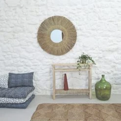 Casatera Consoles Et Drapiers Console Bois De Teck Jonc De Mer Bois Clair -Marquee Magasin console bois de teck jonc de mer bois clair 4