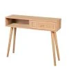 Urban Living Consoles Et Drapiers Console Bois Et 1 Tiroir Rotin- 100x30x81cm -Marquee Magasin console bois et 1 tiroir rotin 100x30x81cm