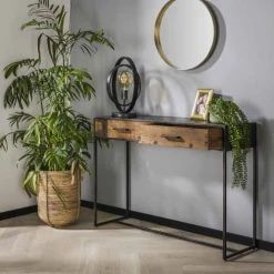 Mathi Design Consoles Et Drapiers Console Bois Et Métal L110 -Marquee Magasin console bois et metal l110 3