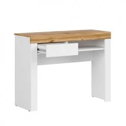 Brw Consoles Et Drapiers Console Bureau 1 Tiroir Blanc Et Naturel -Marquee Magasin console bureau 1 tiroir blanc et naturel 2