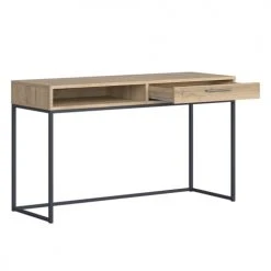 Brw Consoles Et Drapiers Console Bureau 1 Tiroir Naturel Et Metal -Marquee Magasin console bureau 1 tiroir naturel et metal 2