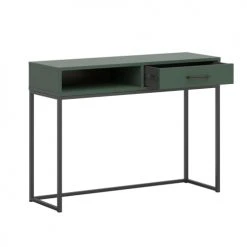 Brw Consoles Et Drapiers Console Bureau 1 Tiroir Vert Et Metal -Marquee Magasin console bureau 1 tiroir vert et metal 2