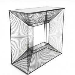 MACABANE Consoles Et Drapiers Console Carrée Plateau Verre Métal Noir -Marquee Magasin console carree plateau verre metal noir 5