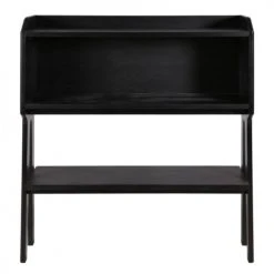 Zago Consoles Et Drapiers Console Chêne Massif 1 Niche 1 étagère 120 Cm Noire