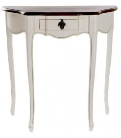 Wadiga Consoles Et Drapiers Console Classique Demi-lune En Bois Bicolore Blanc Et Bois -Marquee Magasin console classique demi lune en bois bicolore blanc et bois 1