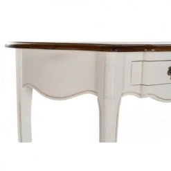 Wadiga Consoles Et Drapiers Console Classique Demi-lune En Bois Bicolore Blanc Et Bois -Marquee Magasin console classique demi lune en bois bicolore blanc et bois 3