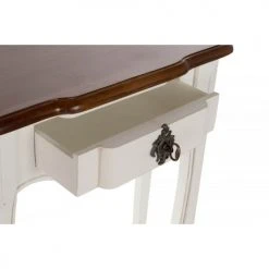 Wadiga Consoles Et Drapiers Console Classique Demi-lune En Bois Bicolore Blanc Et Bois -Marquee Magasin console classique demi lune en bois bicolore blanc et bois 4