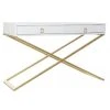 Wadiga Consoles Et Drapiers Console Classique En Bois Blanc Et Métal Doré 2 Tiroirs -Marquee Magasin console classique en bois blanc et metal dore 2 tiroirs