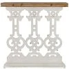 Wadiga Consoles Et Drapiers Console Classique En Bois Blanc Et Plateau Bois -Marquee Magasin console classique en bois blanc et plateau bois