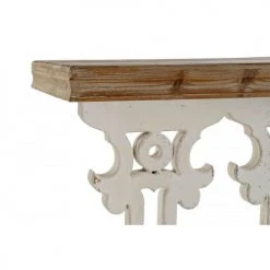 Wadiga Consoles Et Drapiers Console Classique En Bois Blanc Et Plateau Bois -Marquee Magasin console classique en bois blanc et plateau bois 4