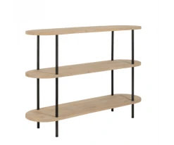 Meubles & Design Consoles Et Drapiers Console Contemporaine En Bois Clair Et Métal Noir