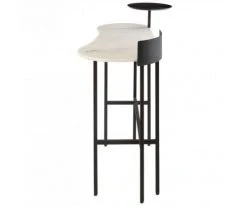 Meubles & Design Consoles Et Drapiers Console Contemporaine En Marbre Blanc Et Métal Noir -Marquee Magasin console contemporaine en marbre blanc et metal noir 3