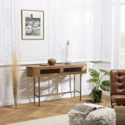 MACABANE Consoles Et Drapiers Console Couleur Naturel 2 Tiroirs -Marquee Magasin console couleur naturel 2 tiroirs 4