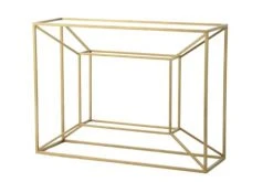 Hellin Consoles Et Drapiers Console Cuivrée Et Dessus Verre