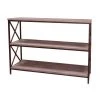 Fornord Consoles Et Drapiers Console D'entrée 3 Plateaux En Bois Et Métal Noir Croix De Saint André -Marquee Magasin console d entree 3 plateaux en bois et metal noir croix de saint andre