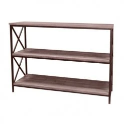 Fornord Consoles Et Drapiers Console D'entrée 3 Plateaux En Bois Et Métal Noir Croix De Saint André