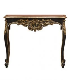 Wadiga Consoles Et Drapiers Console D'entrée Classique En Bois Noir Et Doré