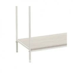 Wadiga Consoles Et Drapiers Console D'Entrée En Bois Grisé Et Métal Blanc à 2 Casiers -Marquee Magasin console d entree en bois grise et metal blanc a 2 casiers 2