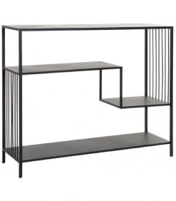 Wadiga Consoles Et Drapiers Console D'entrée En Métal Noir 4 Plateaux