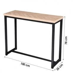 Wadiga Consoles Et Drapiers Console D'entrée En Métal Noir Et Bois Chevrons L100cm -Marquee Magasin console d entree en metal noir et bois chevrons l100cm 3