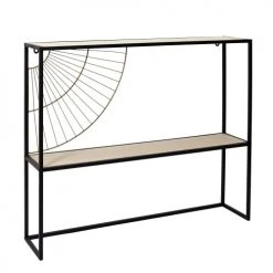 Toilinux Consoles Et Drapiers Console Déco En Fer Et Mdf Noir