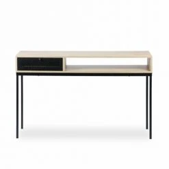 Alice's Garden Consoles Et Drapiers Console Décor Bois 120x39x75cm, Pieds En Métal Noir -Marquee Magasin console decor bois 120x39x75cm pieds en metal noir 3